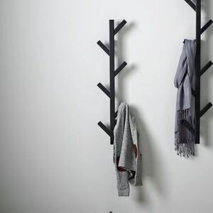 IKEA TJUSIG Wall Coat Rack Black Modern Hanging Storage Hanger Unit 30¾